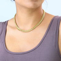 14K Yellow Gold 7.5mm Miami Cuban Link Chain Necklace - stylishhomedecor2024.com