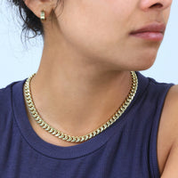 14K Yellow Gold 7.5mm Miami Cuban Link Chain Necklace - stylishhomedecor2024.com
