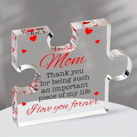 Engraved Acrylic Block Puzzle Piece – Heartfelt Gift for Mom - stylishhomedecor2024.com