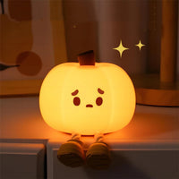 Halloween Pumpkin Night Lights – Cute Soft Silicone Safe Lamp, Dimmable Bedside Decor for Kids - stylishhomedecor2024.com