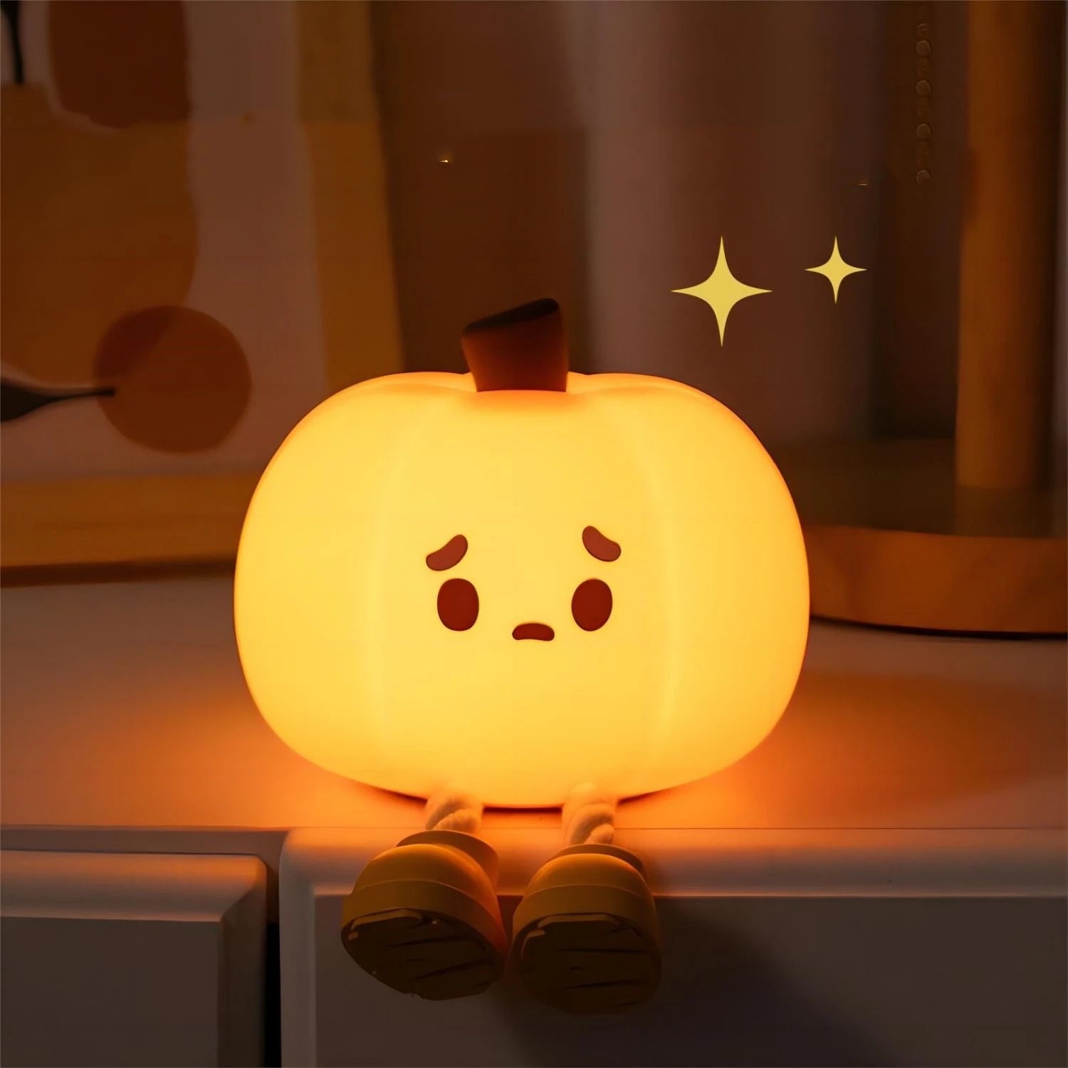 Halloween Pumpkin Night Lights – Cute Soft Silicone Safe Lamp, Dimmable Bedside Decor for Kids - stylishhomedecor2024.com