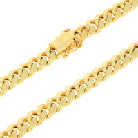 14K Yellow Gold 7.5mm Miami Cuban Link Chain Necklace - stylishhomedecor2024.com