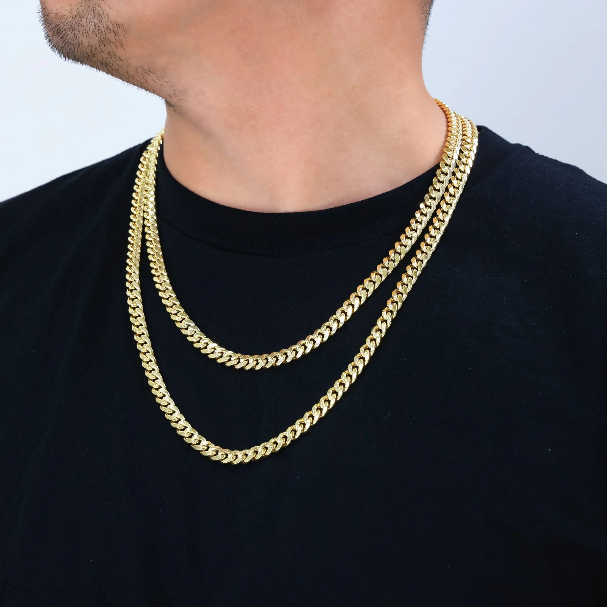 14K Yellow Gold 7.5mm Miami Cuban Link Chain Necklace - stylishhomedecor2024.com