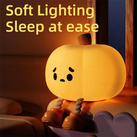 Halloween Pumpkin Night Lights – Cute Soft Silicone Safe Lamp, Dimmable Bedside Decor for Kids - stylishhomedecor2024.com