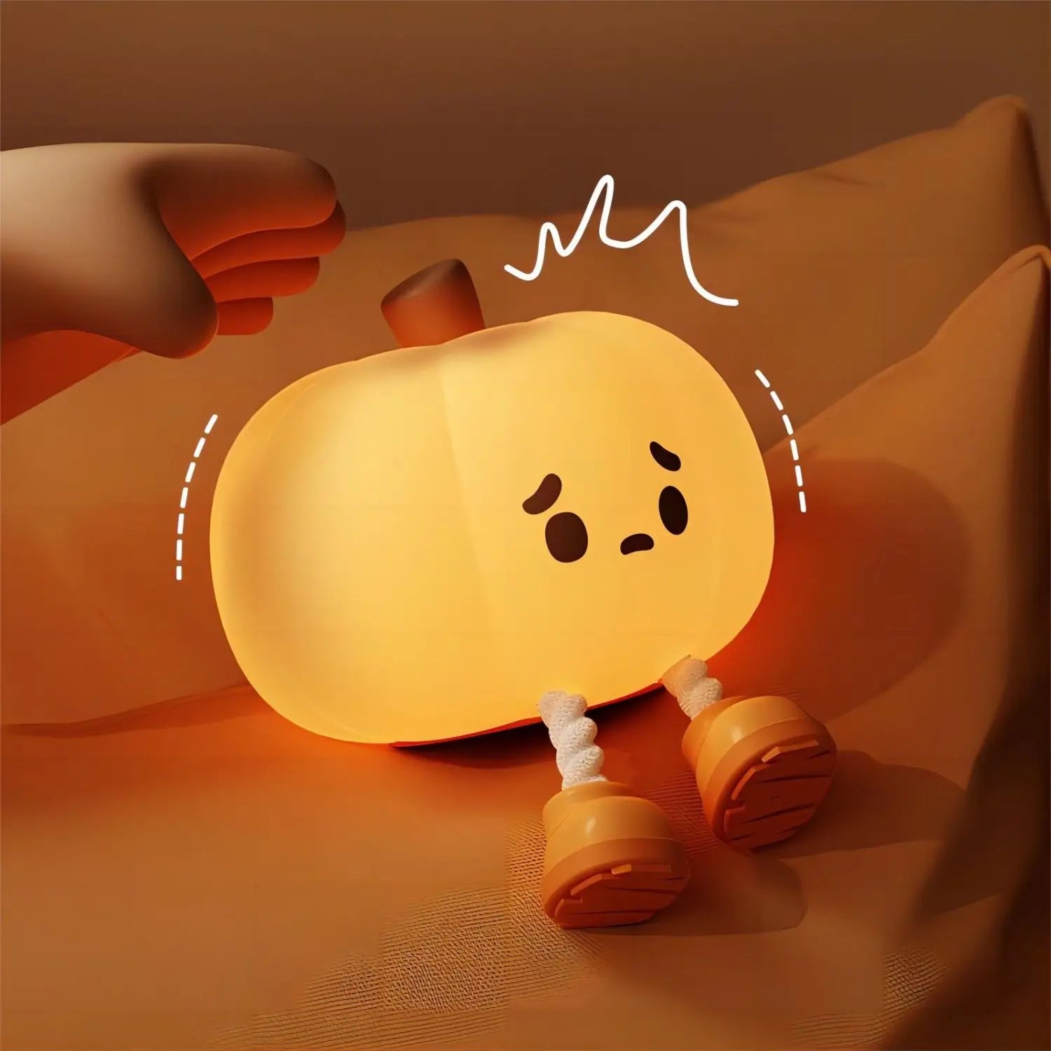Halloween Pumpkin Night Lights – Cute Soft Silicone Safe Lamp, Dimmable Bedside Decor for Kids - stylishhomedecor2024.com