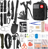 Survival Kit & First Aid Kit – 142 Pcs Gear with Molle Pouch for Camping & Outdoor Adventures - stylishhomedecor2024.com
