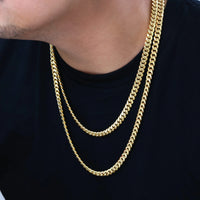 14K Yellow Gold 7.5mm Miami Cuban Link Chain Necklace - stylishhomedecor2024.com