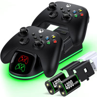 Controller Charger Station for Xbox Series/One-X/S/Elite with 2 x 4800 mWh Rechargeable Battery Packs - stylishhomedecor2024.com