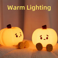 Halloween Pumpkin Night Lights – Cute Soft Silicone Safe Lamp, Dimmable Bedside Decor for Kids - stylishhomedecor2024.com