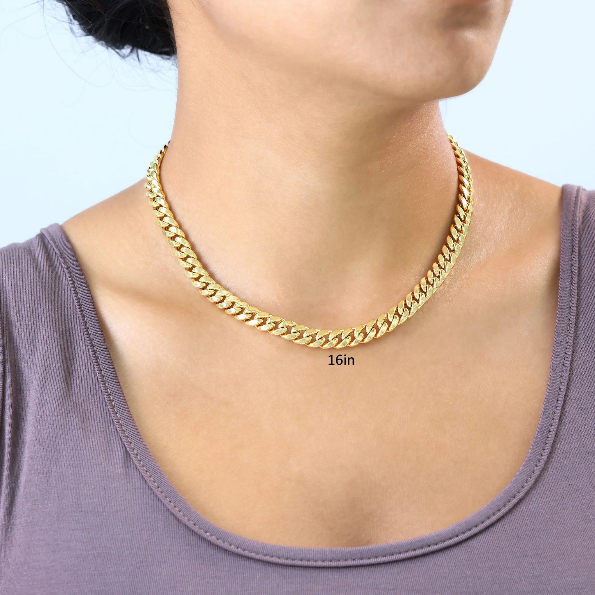 14K Yellow Gold 7.5mm Miami Cuban Link Chain Necklace - stylishhomedecor2024.com