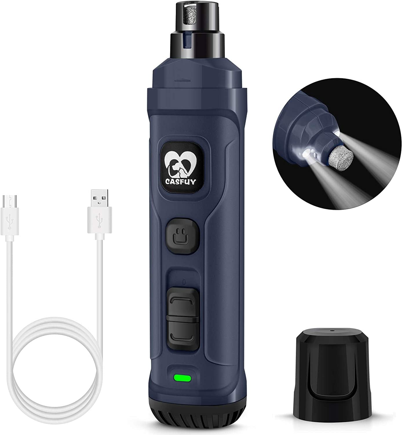 Dog Nail Grinder with 2 LED Lights – Professional Quiet Pet Nail Trimmer - stylishhomedecor2024.com