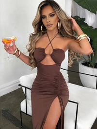 Sexy Sleeveless Bodycon Midi Dress – Backless Nightclub Party Dress for Women - stylishhomedecor2024.com