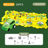 Children Puzzle Electric Railroad Speeder DIY Assembly Electric Car Automatic Rail City Scene Construction Education Toy Gift