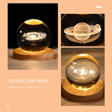 3D Crystal Ball LED Night Light Glowing Planetary Galaxy Lamp for Home Bedrom Desk Creative Decor Gift Planet Moon Bedside Lamp - stylishhomedecor2024.com