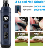 Dog Nail Grinder with 2 LED Light - New Version 2-Speed Powerful Electric Pet Nail Trimmer Professional Quiet Painless Paws Grooming & Smoothing for Small Medium Large Dogs and Cats - stylishhomedecor2024.com