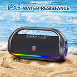 Waterproof Bluetooth Speaker, Portable Speaker with RGB Light Show, Outdoor Speaker for Pool Beach Party - stylishhomedecor2024.com