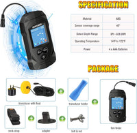 LUCKYLAKER Depth Handheld Fish Finder Display Boat Ice Fishing Finder Sonar Portable Wired Fish Finders Transducer LCD Monitor