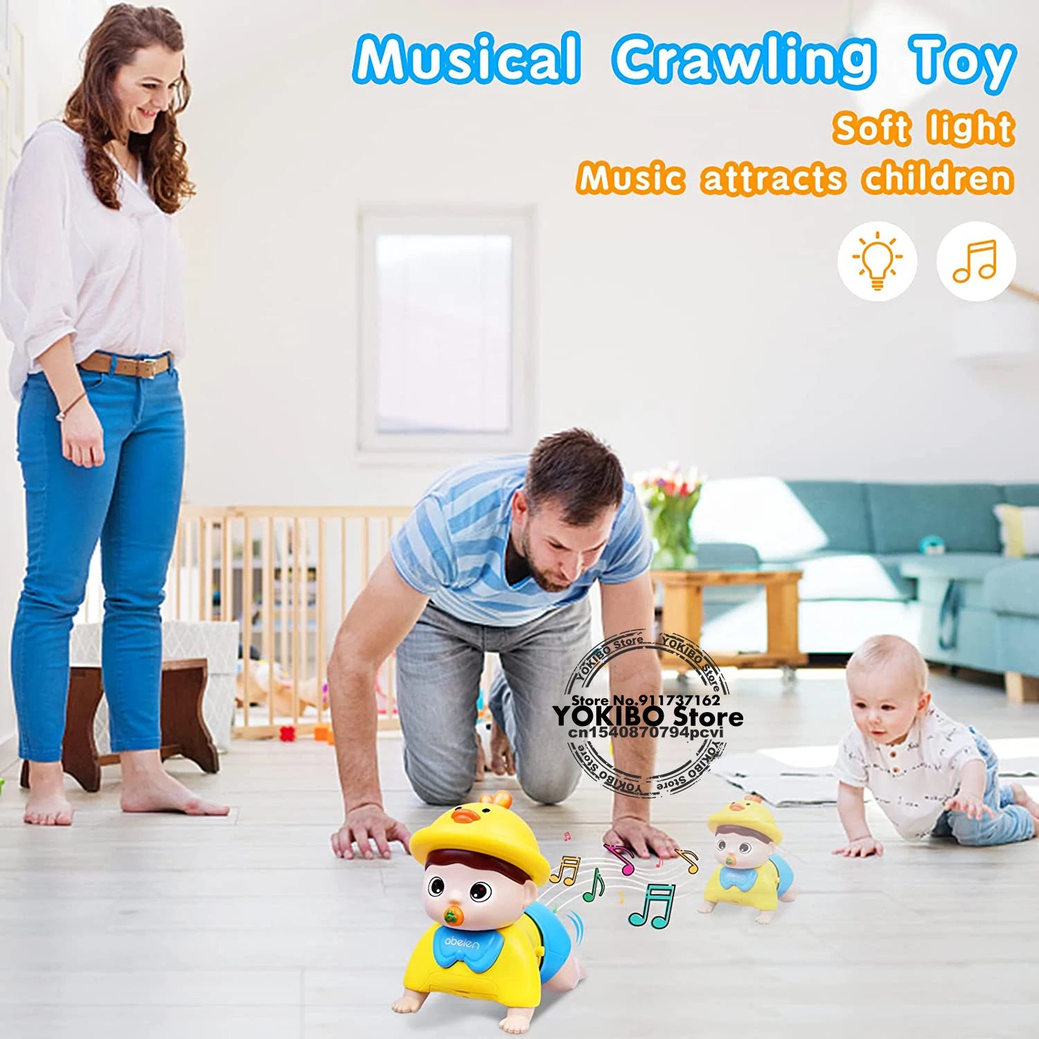 Crawling Baby Toys 18 Months + Toddler Musical Toys Baby Toys 18 Months + Early Educational Toys for Infant Toys Baby Toys - stylishhomedecor2024.com