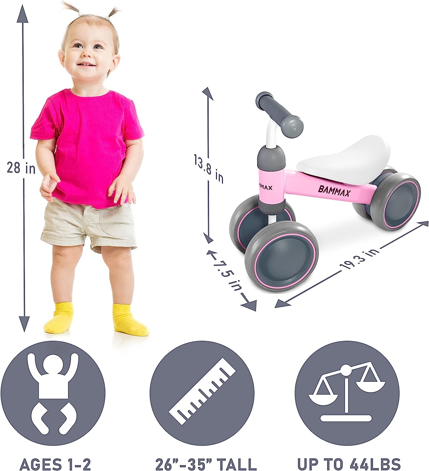 Official Tykebike® Toddler & Baby Bike | Toddler & Baby Balance Bike Ride on Toy | Easy Glide Wheels & Safer Toddler Bike Steering | Indoor/Outdoor Baby & Toddler Ride on Toys for 1+ Year Old - stylishhomedecor2024.com