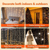 3M LED Curtain String Lights Fairy Decoration USB Holiday Garland Lamp 8 Mode for Home Garden Christmas Party New Year Wedding - stylishhomedecor2024.com