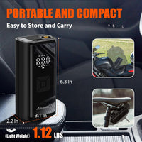 AVID POWER Portable Tire Inflator for Car, Cordless Air Compressor W/ 4500Mah Battery and 12V DC Adapter, Air Pump for Car Tires, Motorcycle, Bicycle, Ball and Small Inflatables W/Smart Modes