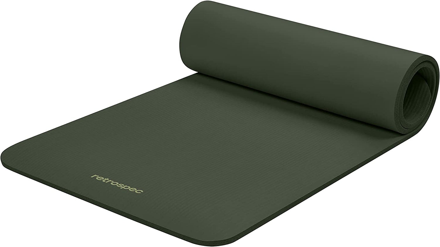 Solana Yoga Mat 1" & 1/2" Thick W/Nylon Strap for Men & Women - Non Slip Exercise Mat for Yoga - stylishhomedecor2024.com