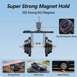 MagSafe Car Mount with 360° Flexible Rotation and Enhanced 20X Strong Magnets, Upgraded Metal Hook, Hands-Free Phone Holder Compatible with iPhone 16/15/14/13/12 Series, Black