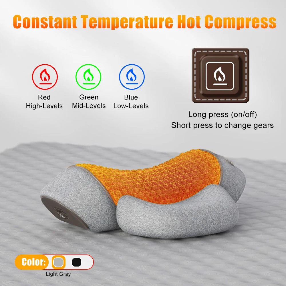 3 in 1 Neck Massager Cervical Pillow Hot Compress Vibration Massage Neck Traction Relax Pillow Spine Support Massager Tools