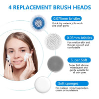 Facial Cleansing Brush – Rechargeable, IPX7 Waterproof, Multi-Head Kit