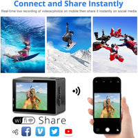 4K Waterproof All Digital UHD WiFi Camera + RF Remote And Accessories - stylishhomedecor2024.com