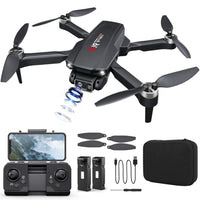 H16 Drone with Camera for Adults 4K, Foldable Drone for Beginners with Brushless Motor, Optical Flow Positioning, with 2 Batteries and Carrying Case - stylishhomedecor2024.com