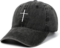 Cross Embroidery Baseball Cap,Adjustable Structured Dad Hat for Men Women Sun Hat - stylishhomedecor2024.com