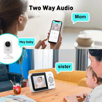 Upgrade Video Baby Monitor with 2 Cameras and Audio 2.8" LCD Screen, Night Vision, APP, 2 Way Talk, 1200Ft Long Range, Feeding Clock, Temperature Detection, Portable Wireless Baby Cam Home Use - stylishhomedecor2024.com