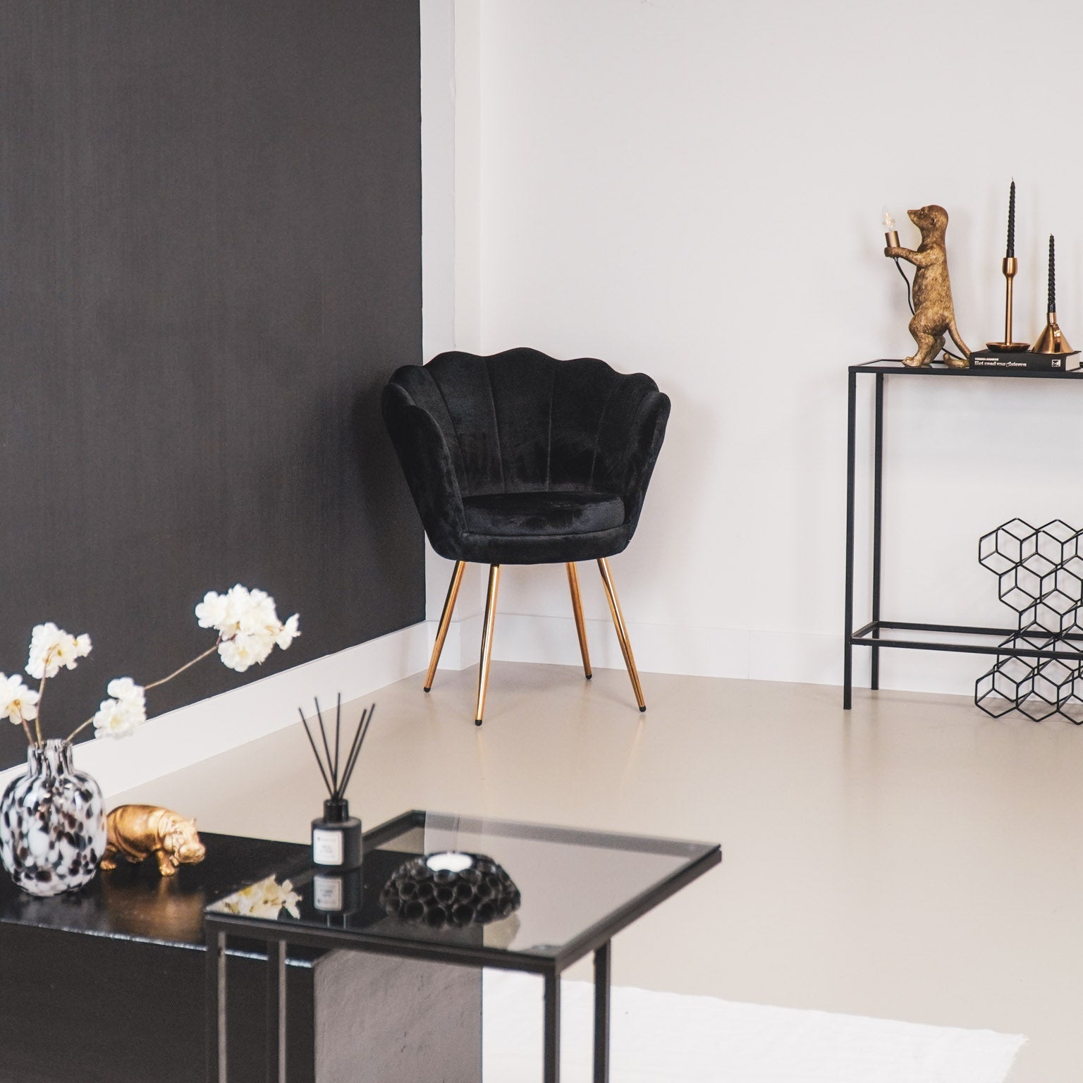 Dinner Chair - Shell - Set of 2 - Black - 68x65x83cm