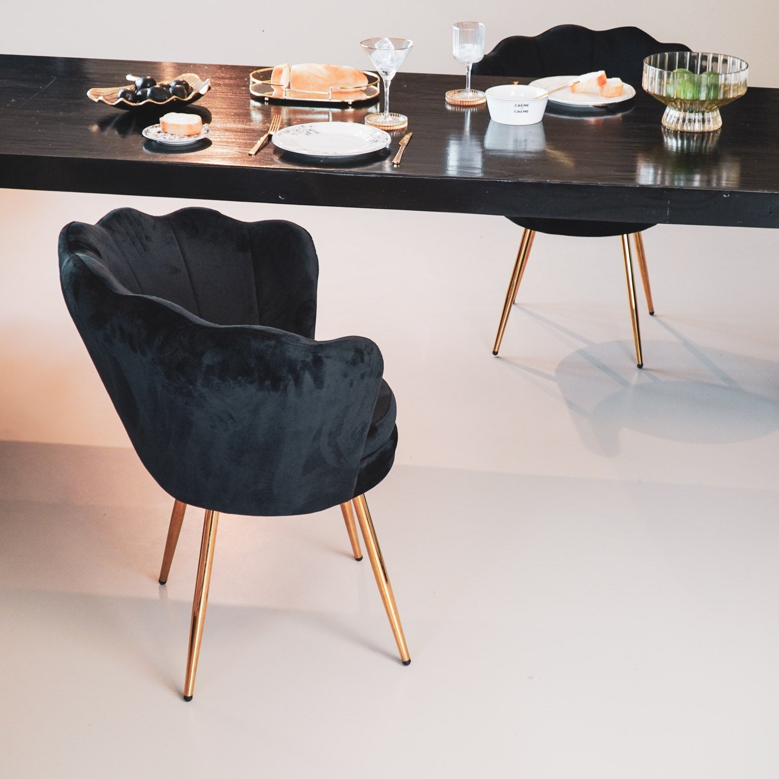Dinner Chair - Shell - Set of 2 - Black - 68x65x83cm