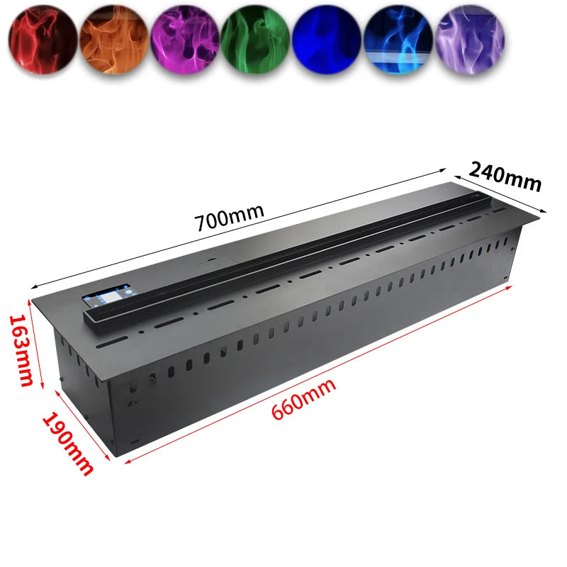Water Vapor Fireplace Recessed Multicolour Realistic Atomized Flame 3D Electric Fireplace with Auto Water Control and Remote