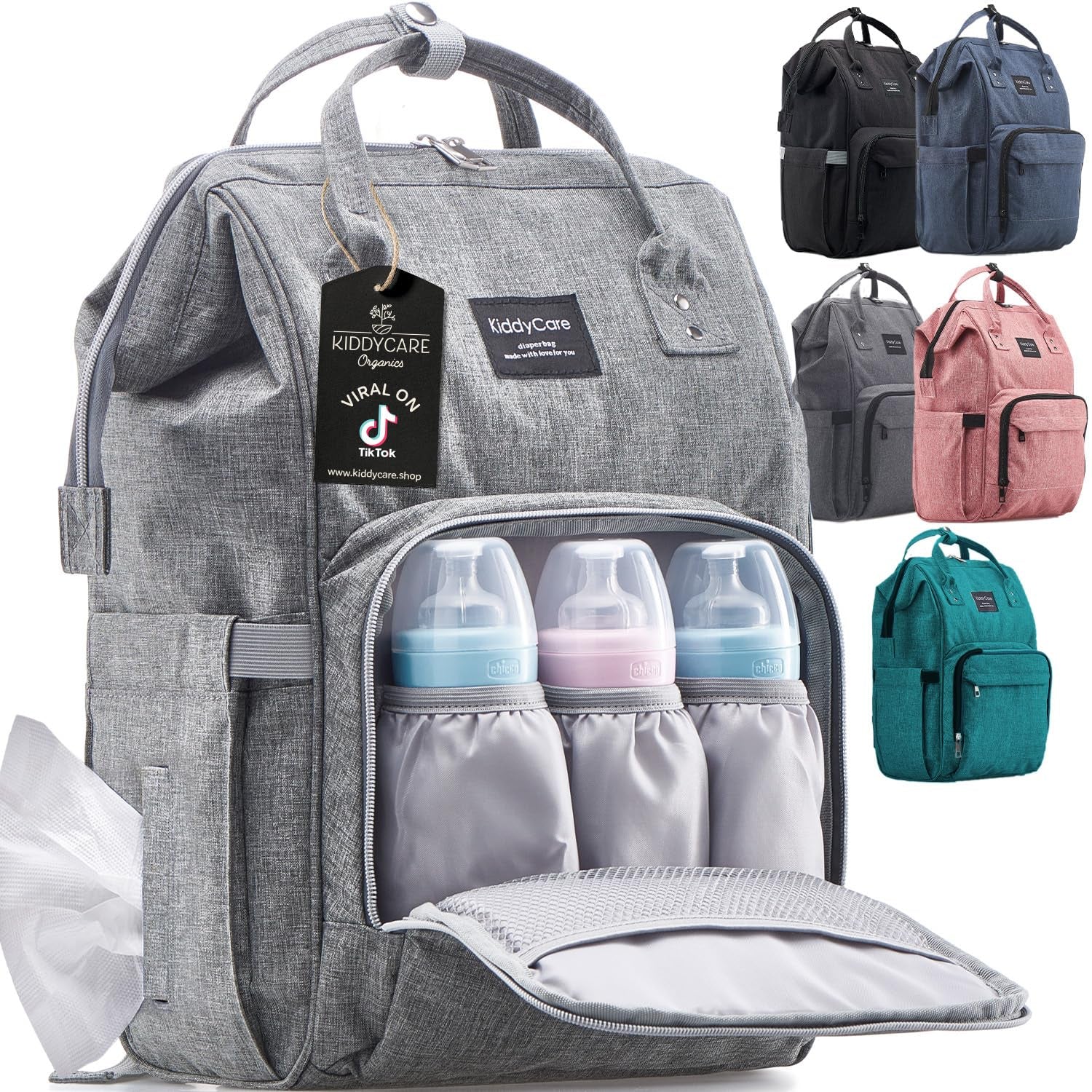 Diaper Bag Backpack – Multi-Function Baby Bag, Maternity Nappy Bags for Travel, Large Capacity, Waterproof, Durable & Stylish for Woman and Men, Gray - stylishhomedecor2024.com