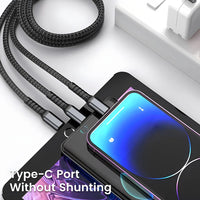 Transparent Luminous 3-In-1 Super Fast Charging Cable, 3 in 1 Charging Cable, Universal with Type-C Micro for Iphone15 14 13 - stylishhomedecor2024.com