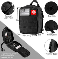 Survival Kit and First Aid Kit, 142Pcs Professional Survival Gear and Equipment with Molle Pouch, for Men Dad Husband Who Likes Camping Outdoor Adventure - stylishhomedecor2024.com