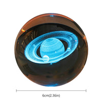 3D Crystal Ball LED Night Light Glowing Planetary Galaxy Lamp for Home Bedrom Desk Creative Decor Gift Planet Moon Bedside Lamp - stylishhomedecor2024.com