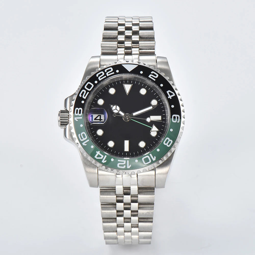 Nh34 Watch Customizable Logo Watches for Men Nh34 Movement Mechanical Automatic Watch GMT Watch Men'S Watch Sapphire Glass Watch - stylishhomedecor2024.com