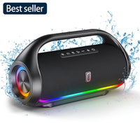 Waterproof Bluetooth Speaker, Portable Speaker with RGB Light Show, Outdoor Speaker for Pool Beach Party - stylishhomedecor2024.com