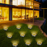 4/8 LEDs Solar Powered Buried Light Outdoor Pathway Garden Decking - stylishhomedecor2024.com