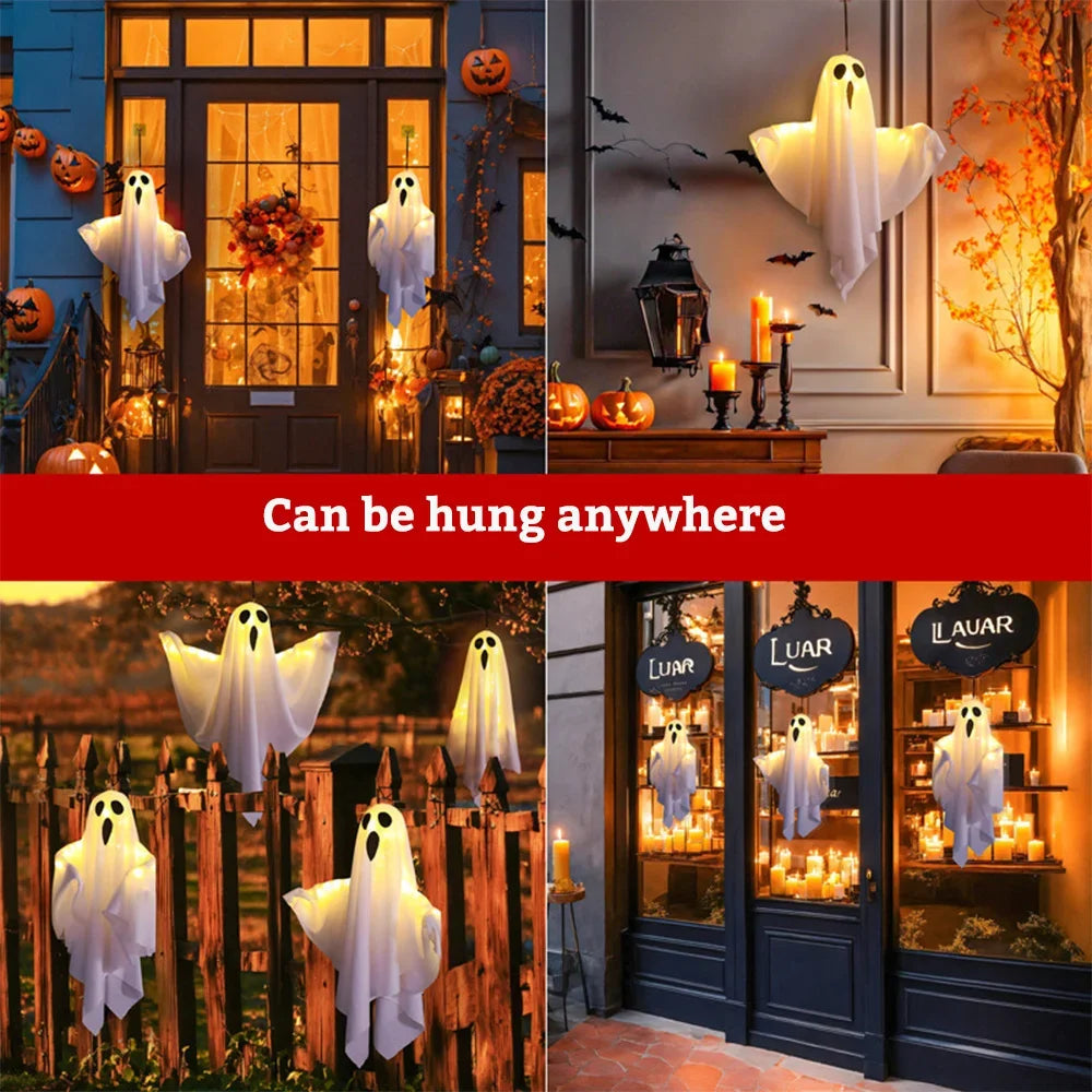 Halloween LED Glow Ghost Lights for Home Indoor Outdoor Hanging Decoration Haunted House Horror Props Bar Supplies 2024 New - stylishhomedecor2024.com