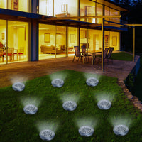 4/8 LEDs Solar Powered Buried Light Outdoor Pathway Garden Decking - stylishhomedecor2024.com