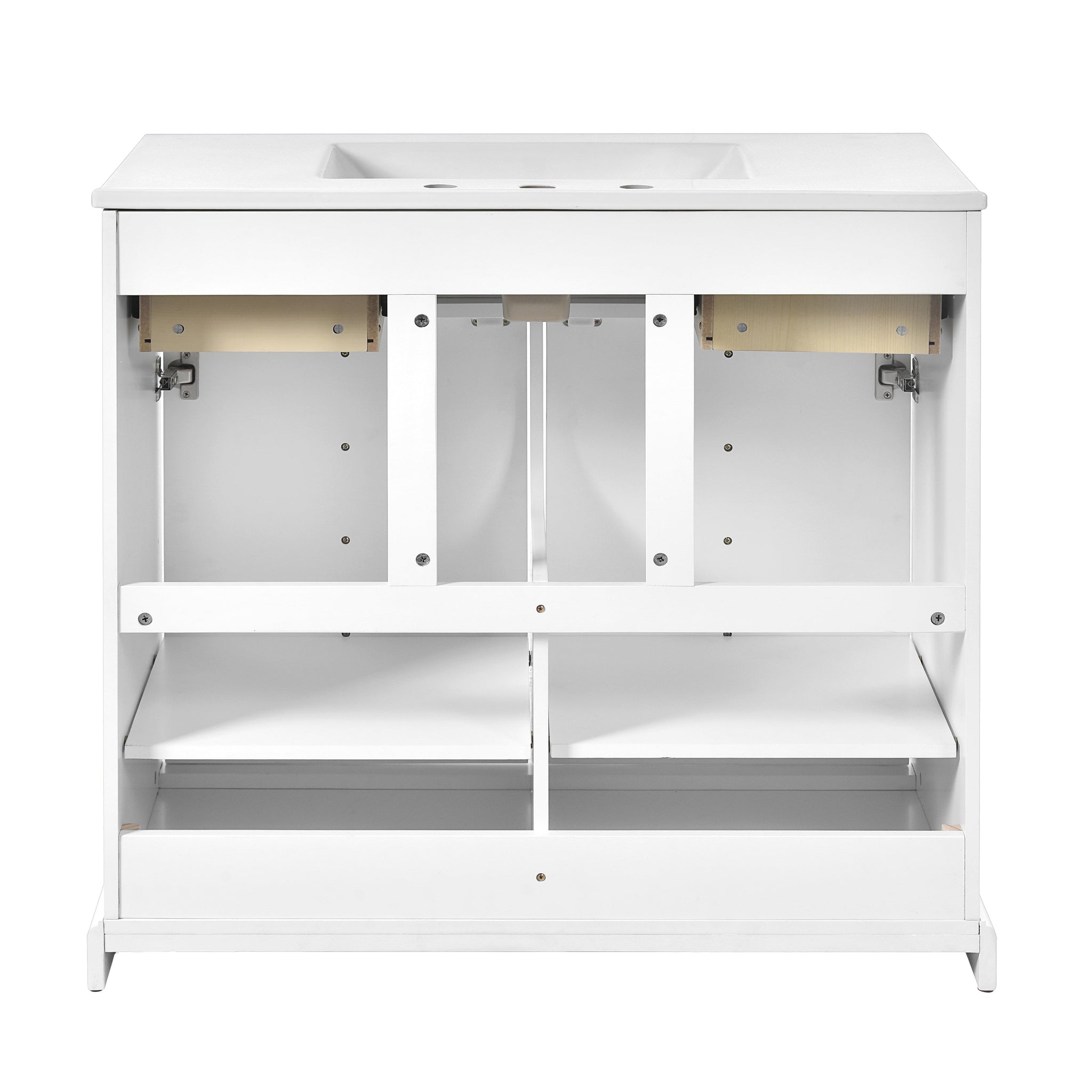 36" Bathroom Vanity with Ceramic Sink - Solid Wood