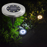 4/8 LEDs Solar Powered Buried Light Outdoor Pathway Garden Decking - stylishhomedecor2024.com