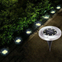 4/8 LEDs Solar Powered Buried Light Outdoor Pathway Garden Decking - stylishhomedecor2024.com