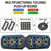 Portable Multifunctional Push-Up Board Set with Handles Foldable Fitness Equipment for Chest Abdomen Arms and Back Training - stylishhomedecor2024.com