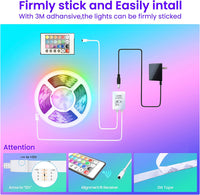 50 FT Long LED Strip Lights, Bluetooth LED Lights for Bedroom, Color Changing Light Strip with Music Sync, Smart Lights Controlled via Phone APP and IR Remote. - stylishhomedecor2024.com